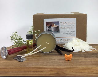 Vanilla Soy Wax Candle Making Kit with Mini Tins